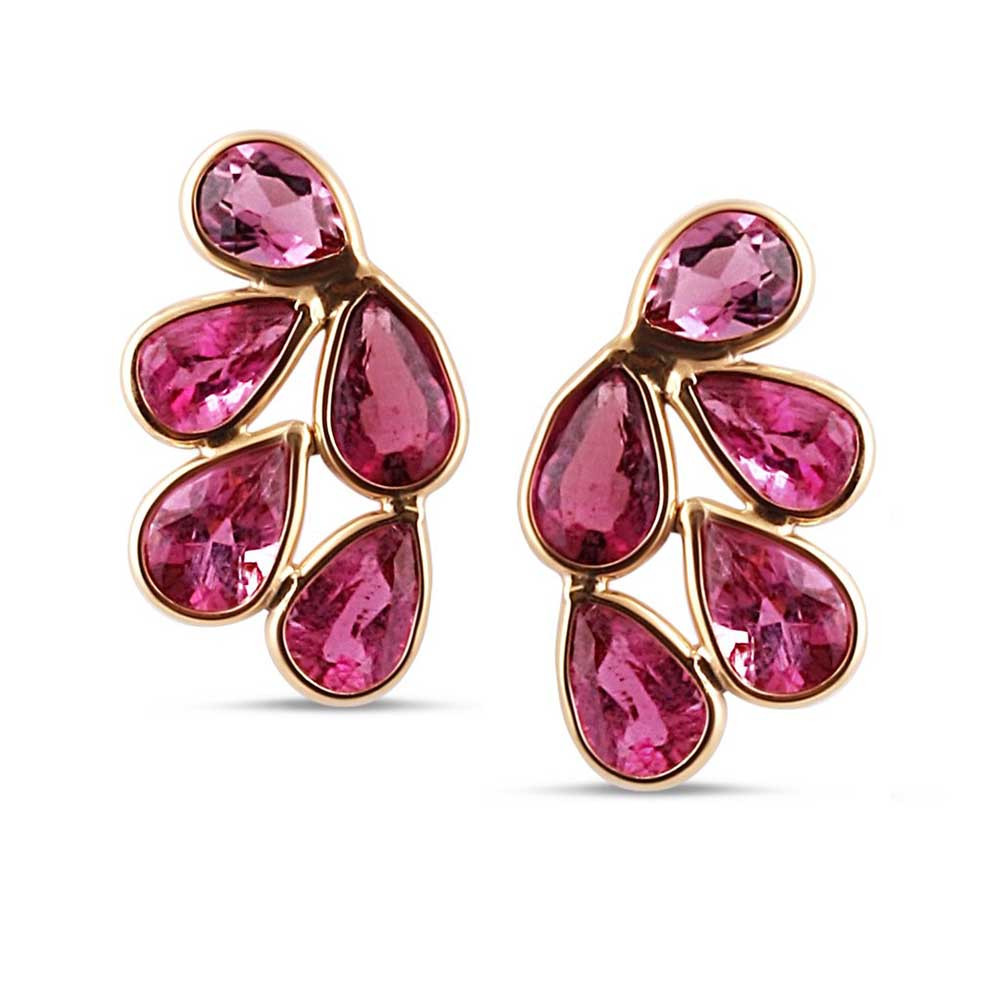 Tresor Pink Tourmaline Gemstone Butterfly Stud Earrings