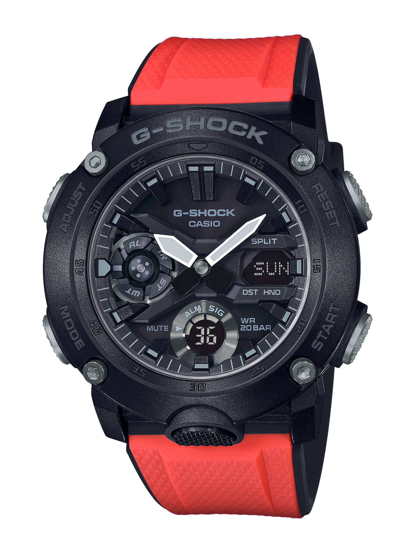 G-Shock-Analog Digital Watch Band Set red strap