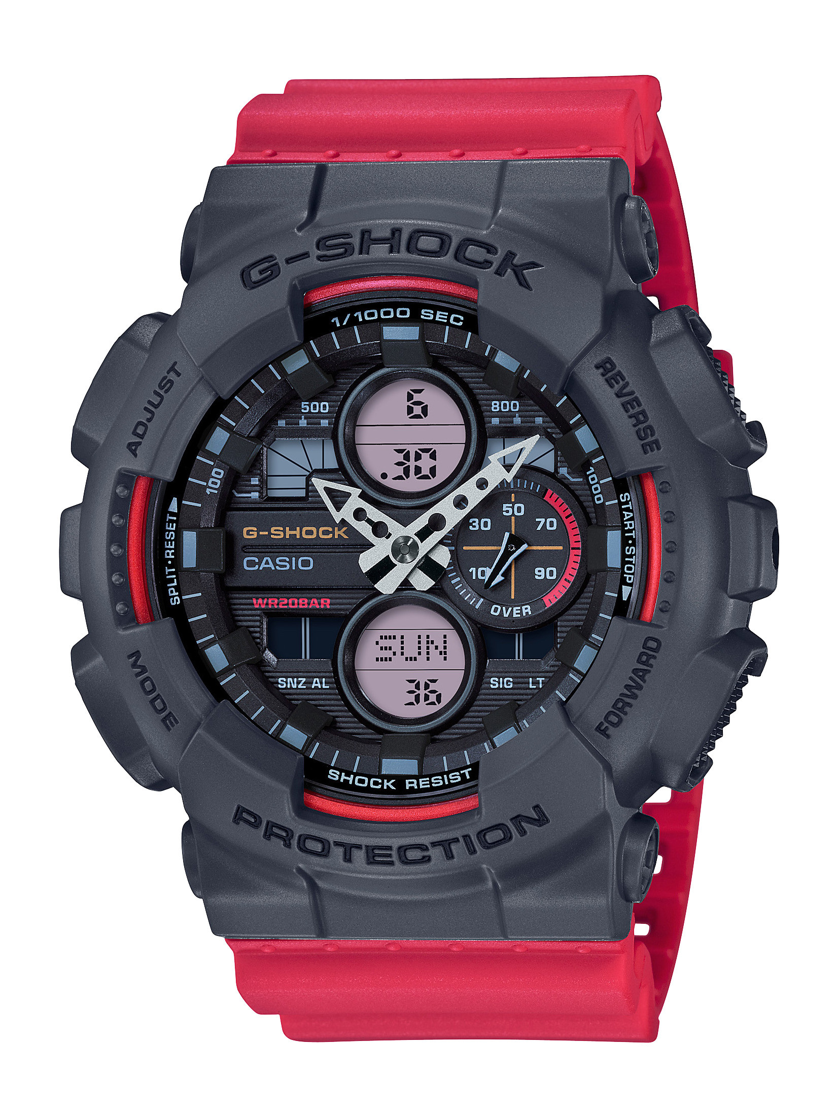 G-Shock Red And Black Analog-Digital Watch front view