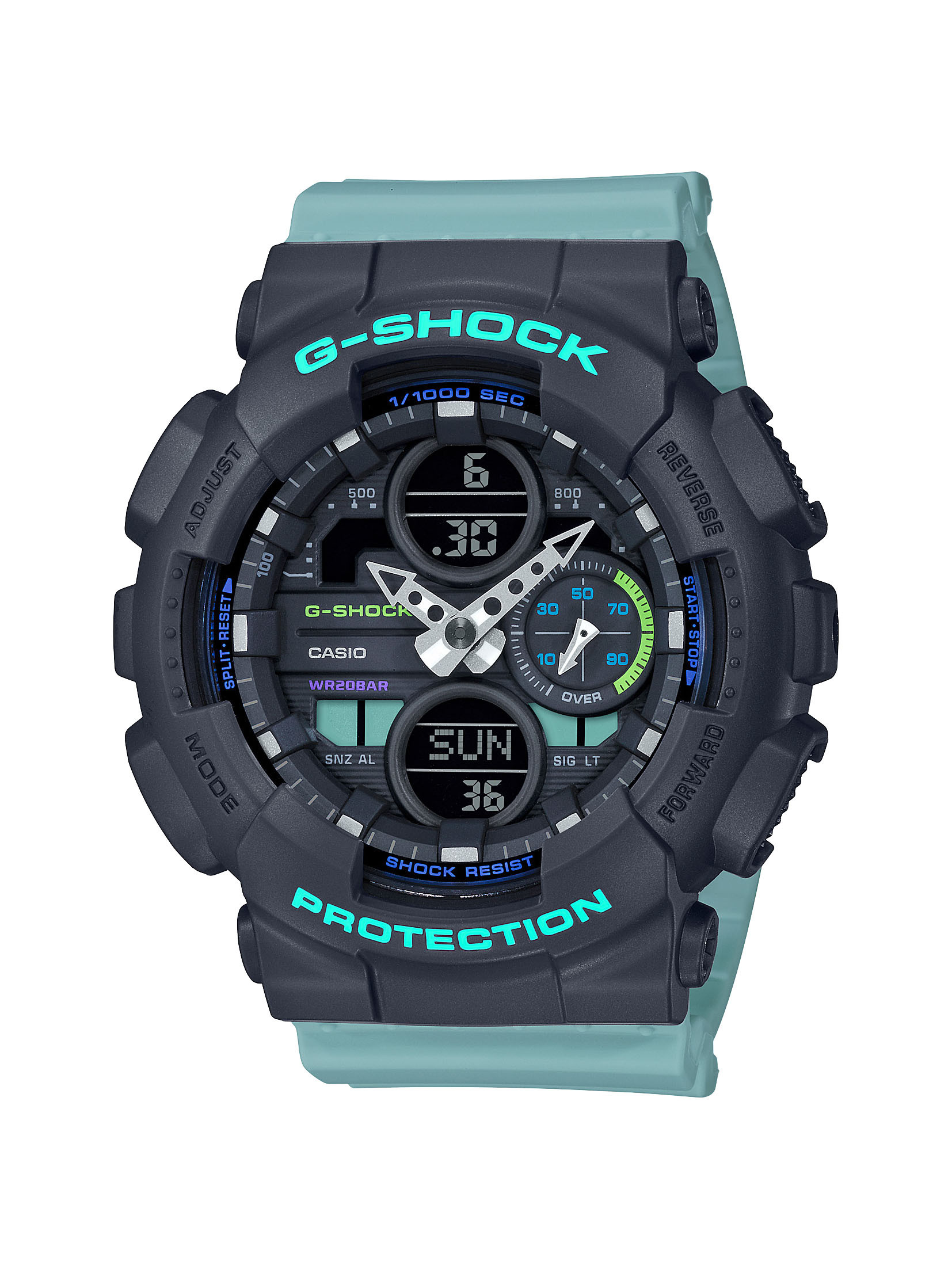 G-SHOCK S-Series Analog Digital Black and Blue Watch – 45.9mm
