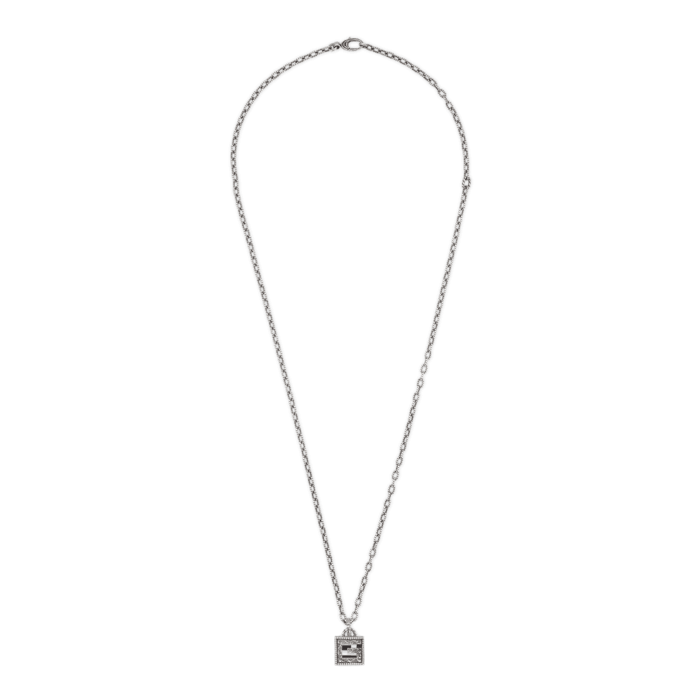 Gucci G Cube Cut Out  Silver Pendant Necklace main image