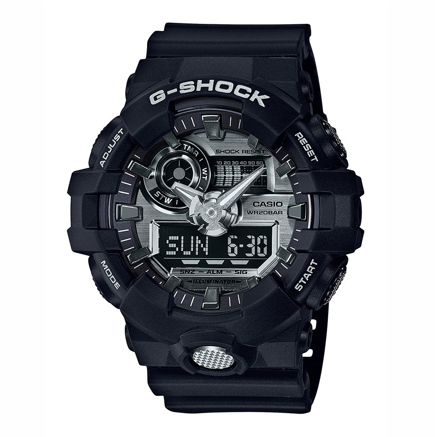 Casio Oversized Black Resin & Silver Dial G-Shock Watch