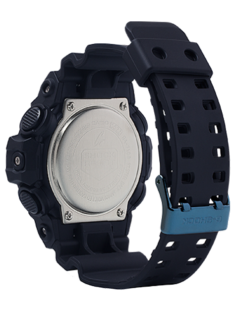 G-Shock Blue and Black Analog-Digital Watch back view