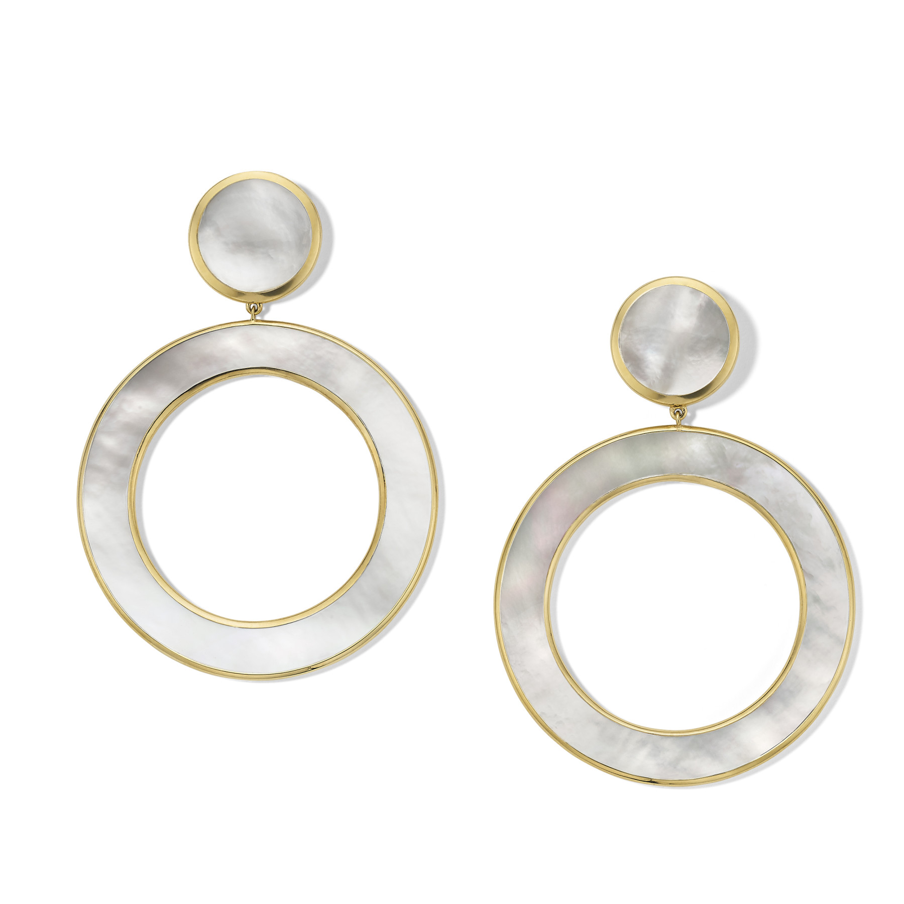 IPPOLITA 18K Gold Rock Candy Mother of Pearl Hoops