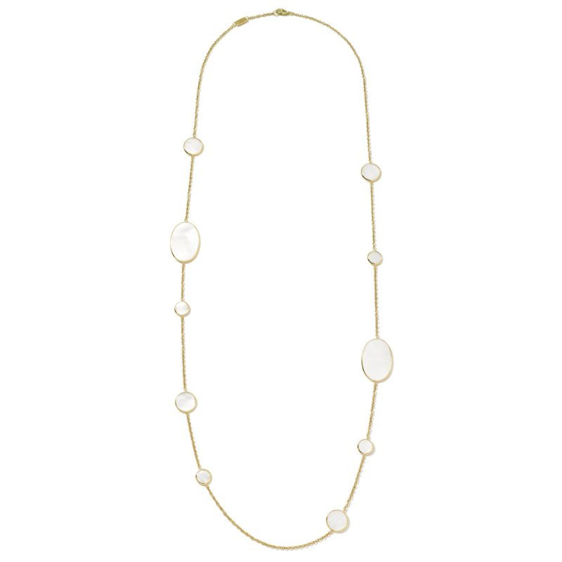 IPPOLITA Rock Candy Mother of Pearl Gold Station Necklace Full View