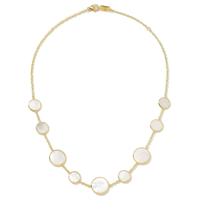 IPPOLITA Rock Candy Mother of Pearl Necklace in 18K Gold full view