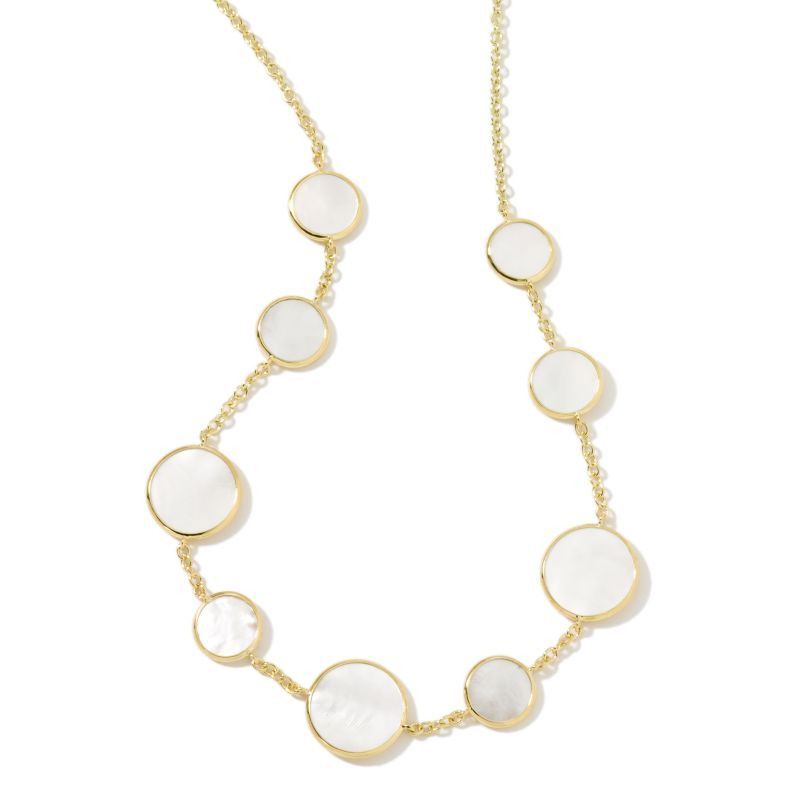 IPPOLITA Rock Candy Mother of Pearl Necklace in 18K Gold close up
