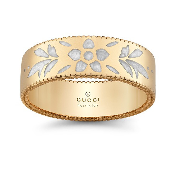 Gucci Icon Blooms wide ring in yellow gold - YBC434526001017
