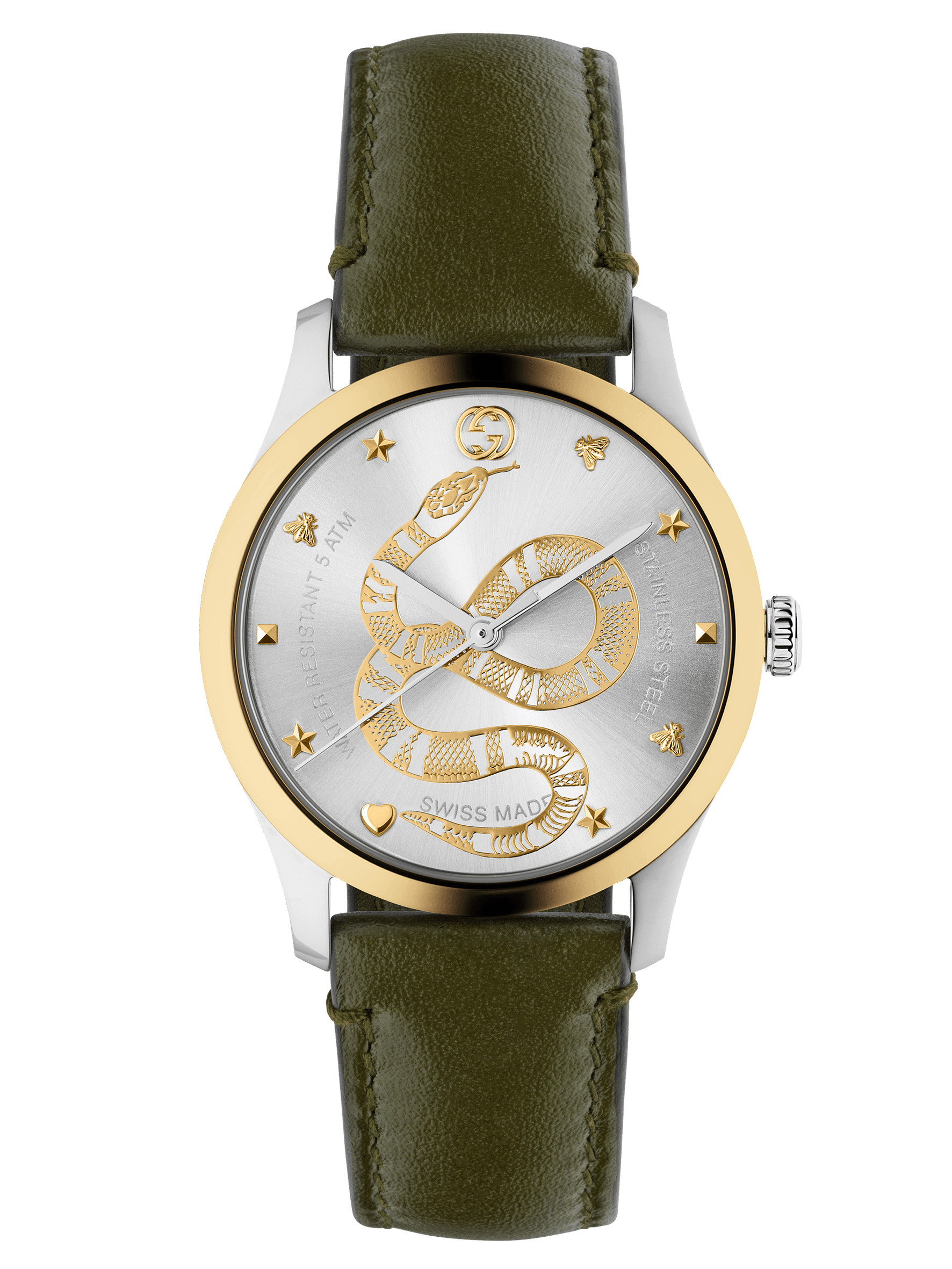 Gucci G-Timeless Two Tone and Green Snake Watch – 38mm