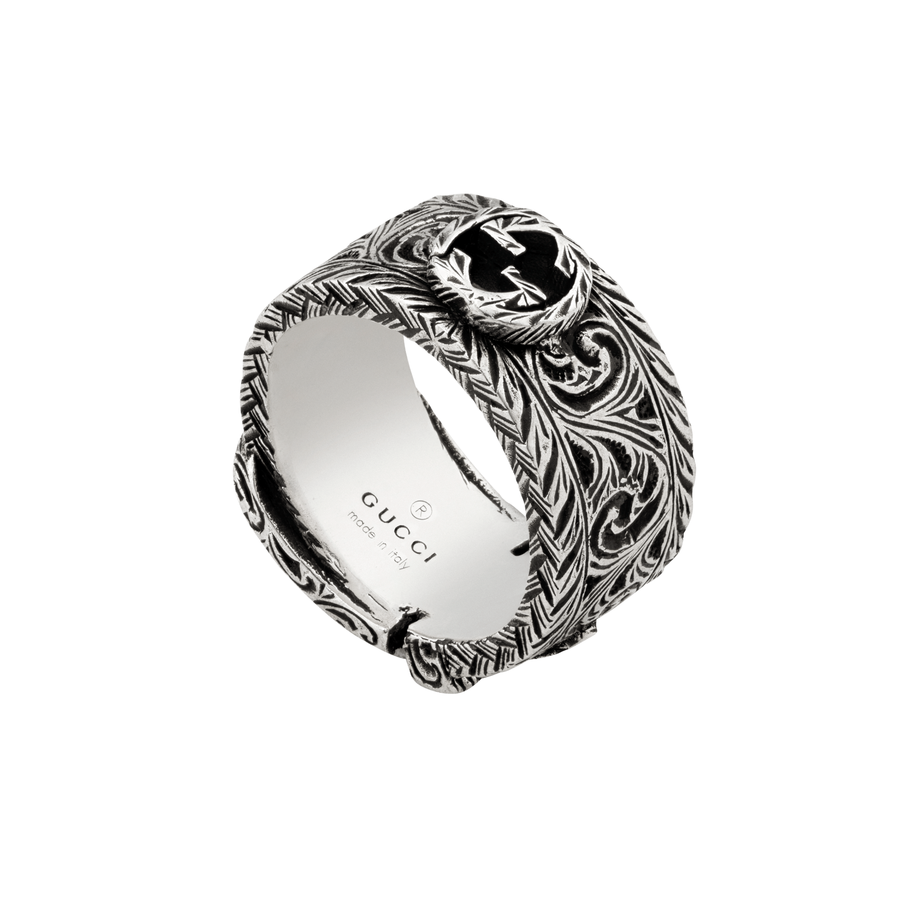 Gucci Garden Buckle Ring in Sterling Silver bottom view