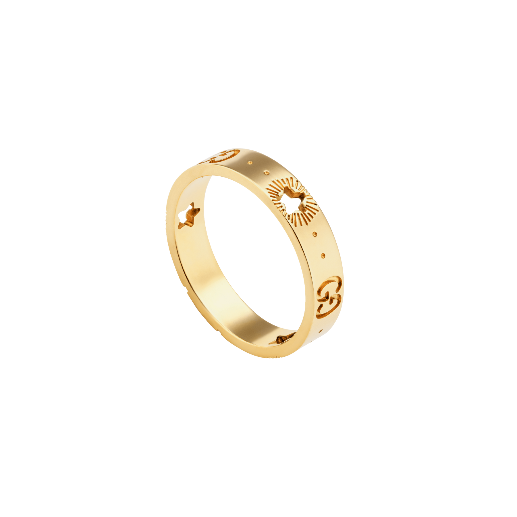 Gucci Icon Star and Interlocking G Ring in Yellow Gold main view
