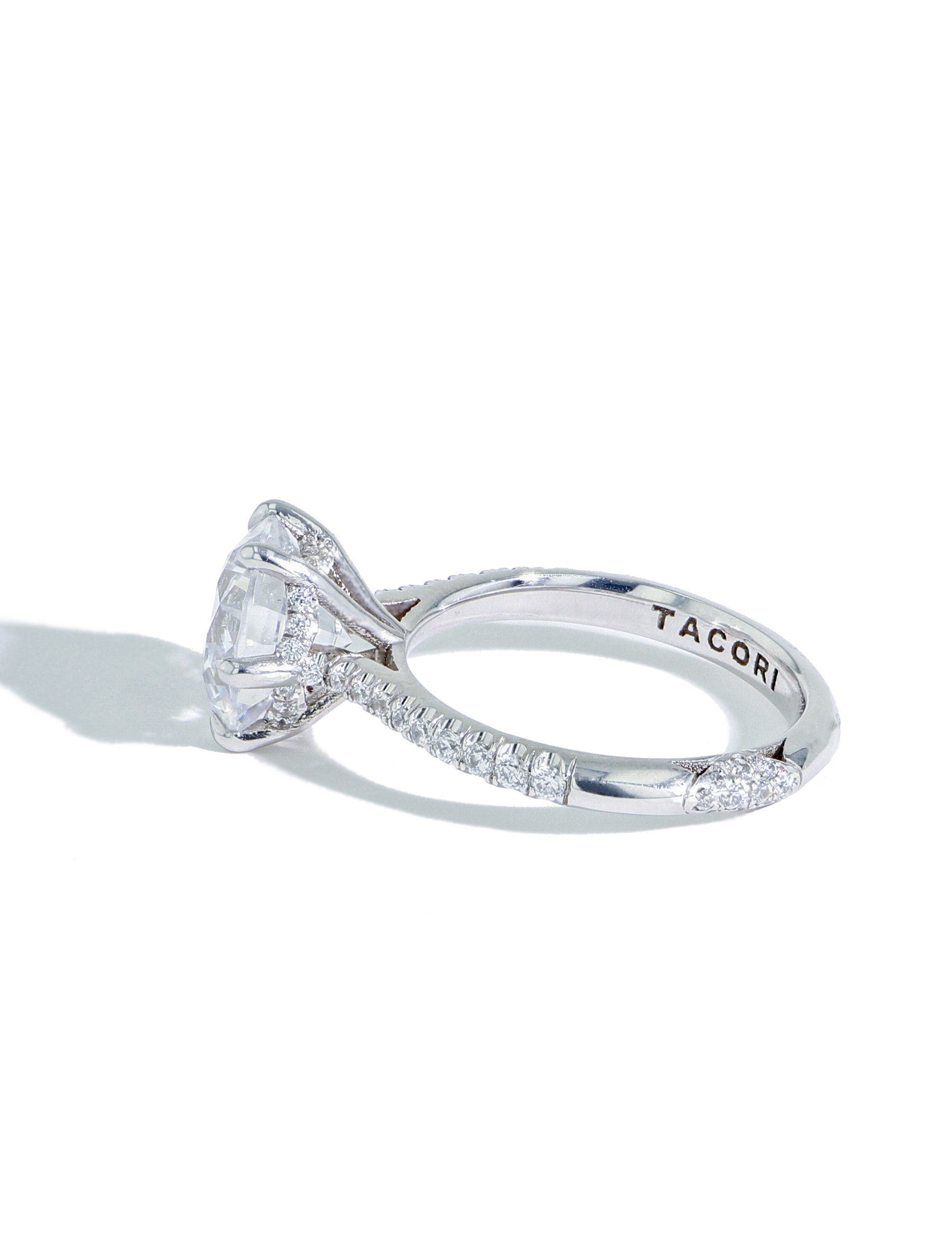 Tacori Royal T Round Pave Hidden Halo Engagement Ring Setting in Platinum