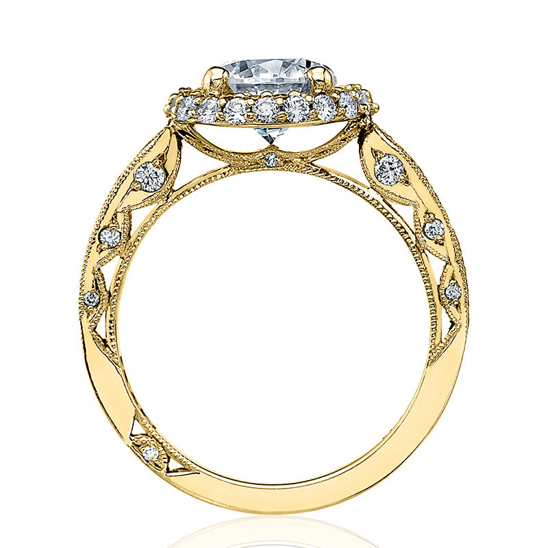 Tacori HT2518RD5-Y Yellow Gold Loop Shank Engagement Blooming Beauties Ring Edge View