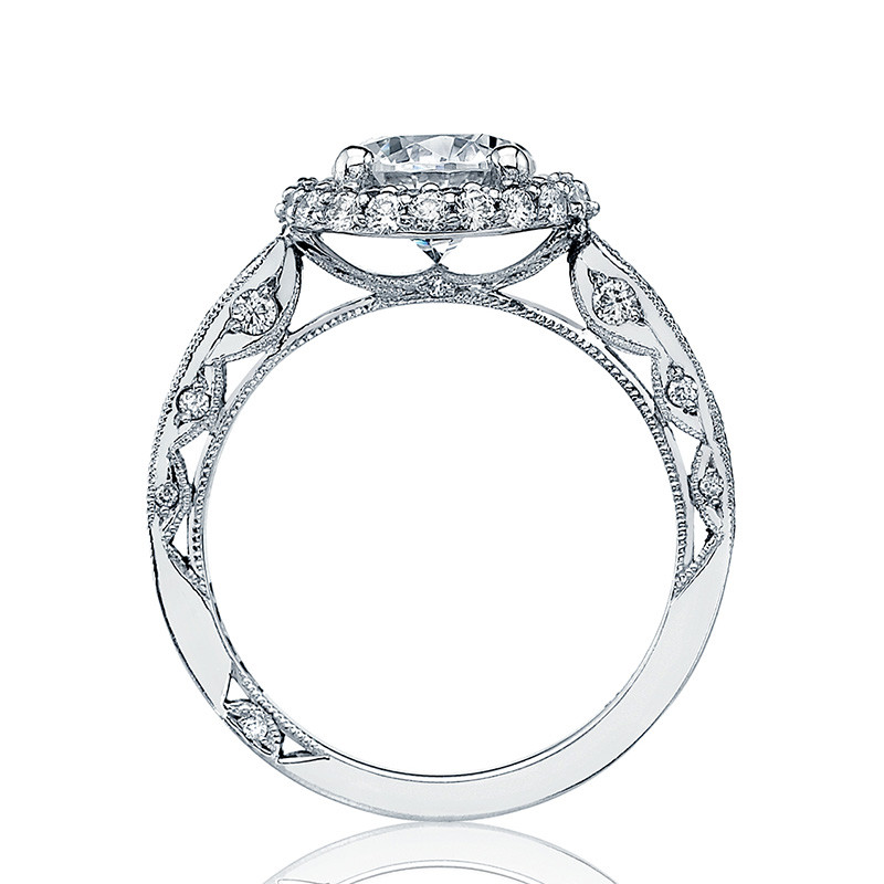 Tacori HT2518RD55 Platinum Loop Shank Engagement Blooming Beauties Ring Edge View