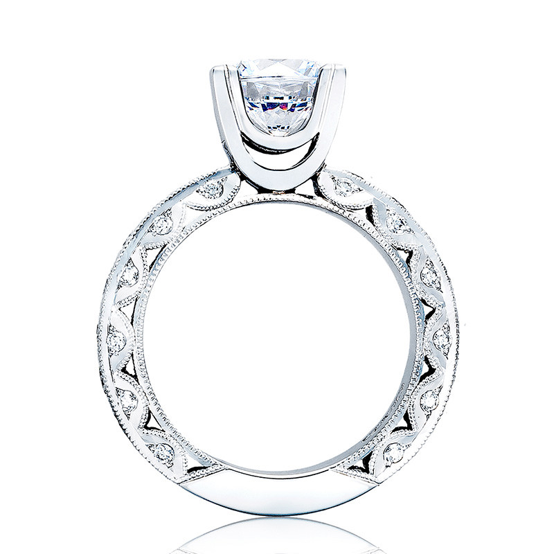 Tacori HT2530A Diamond Eternity Engagement Ring Classic Crescent Setting Edge View