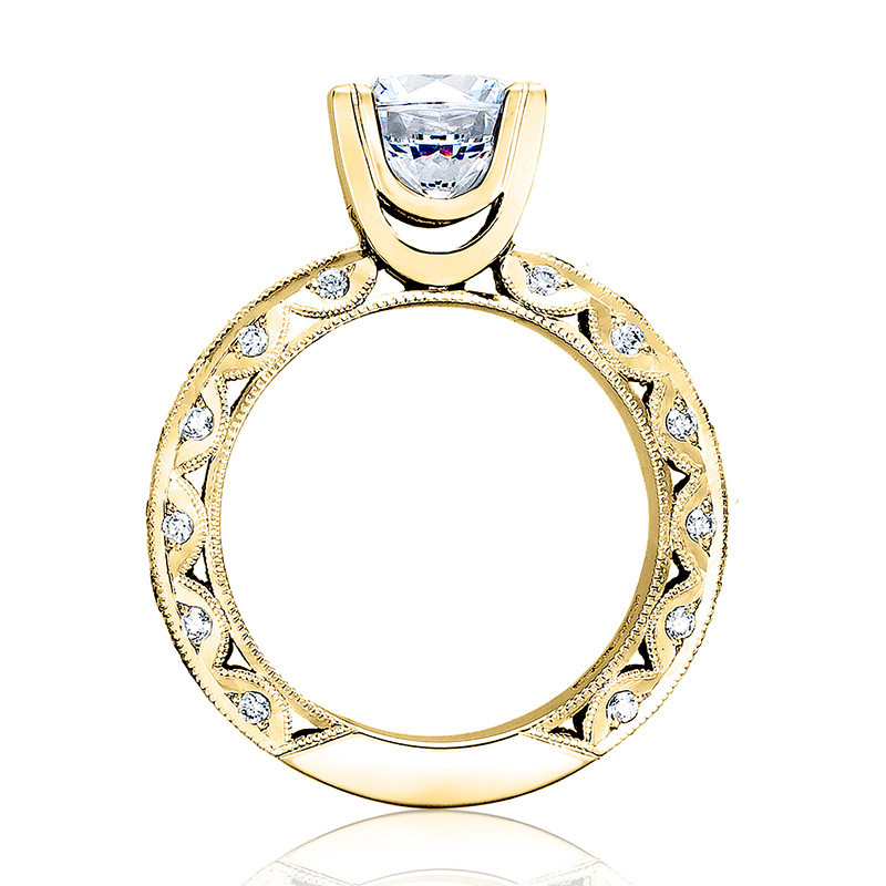 Tacori HT2530A-Y Yellow Gold Diamond Eternity Engagement Classic Crescent Setting Edge View
