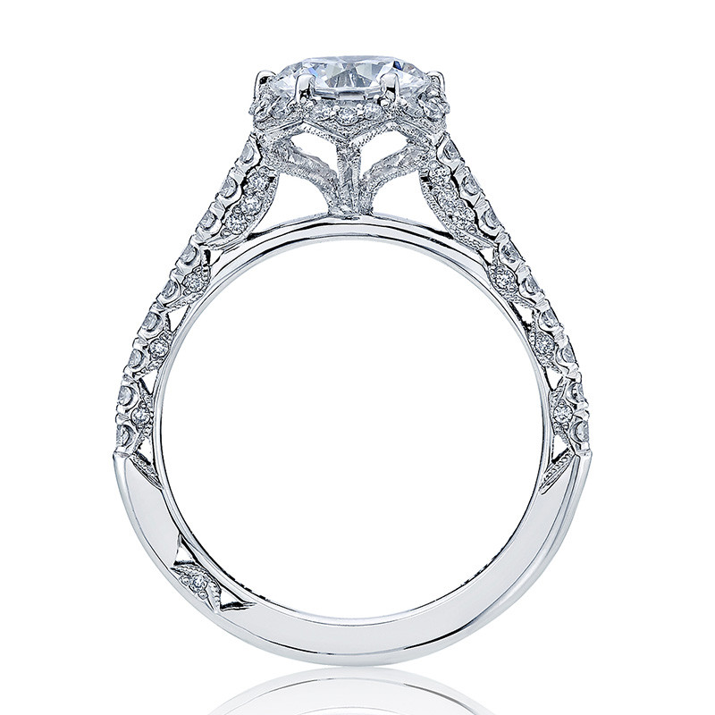 Tacori HT2547RD Diamond Bloom Engagement Ring Petite Crescent Setting Edge View