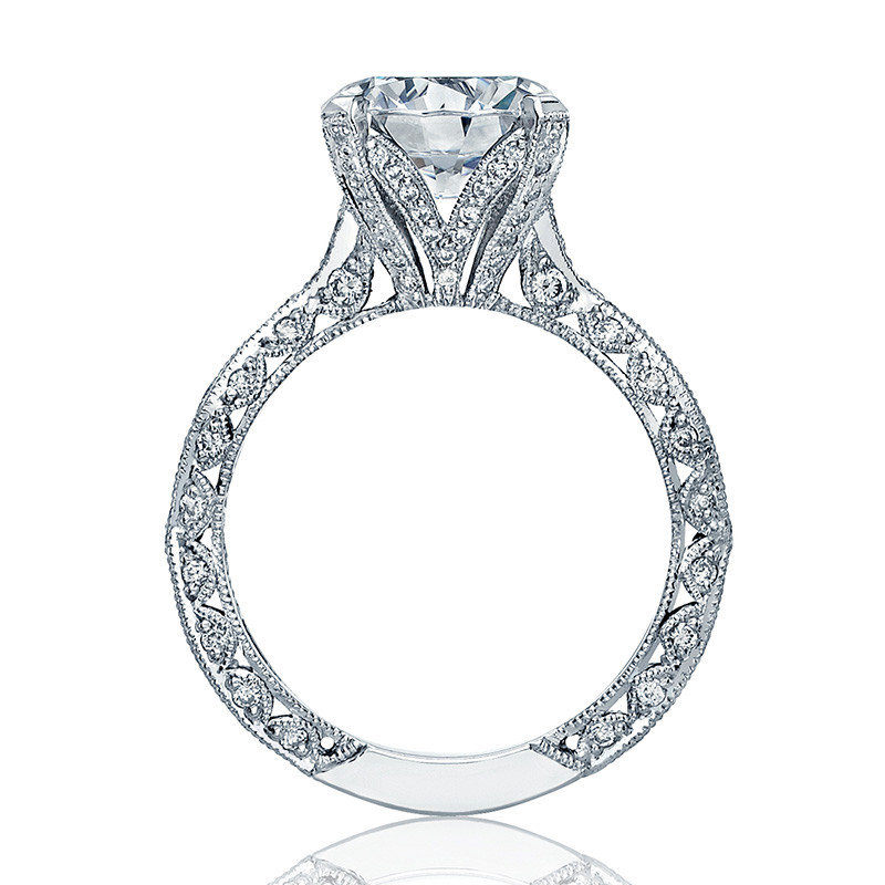 Tacori HT2602RD10 Diamond Ribbon Platinum Engagement RoyalT Setting Edge View