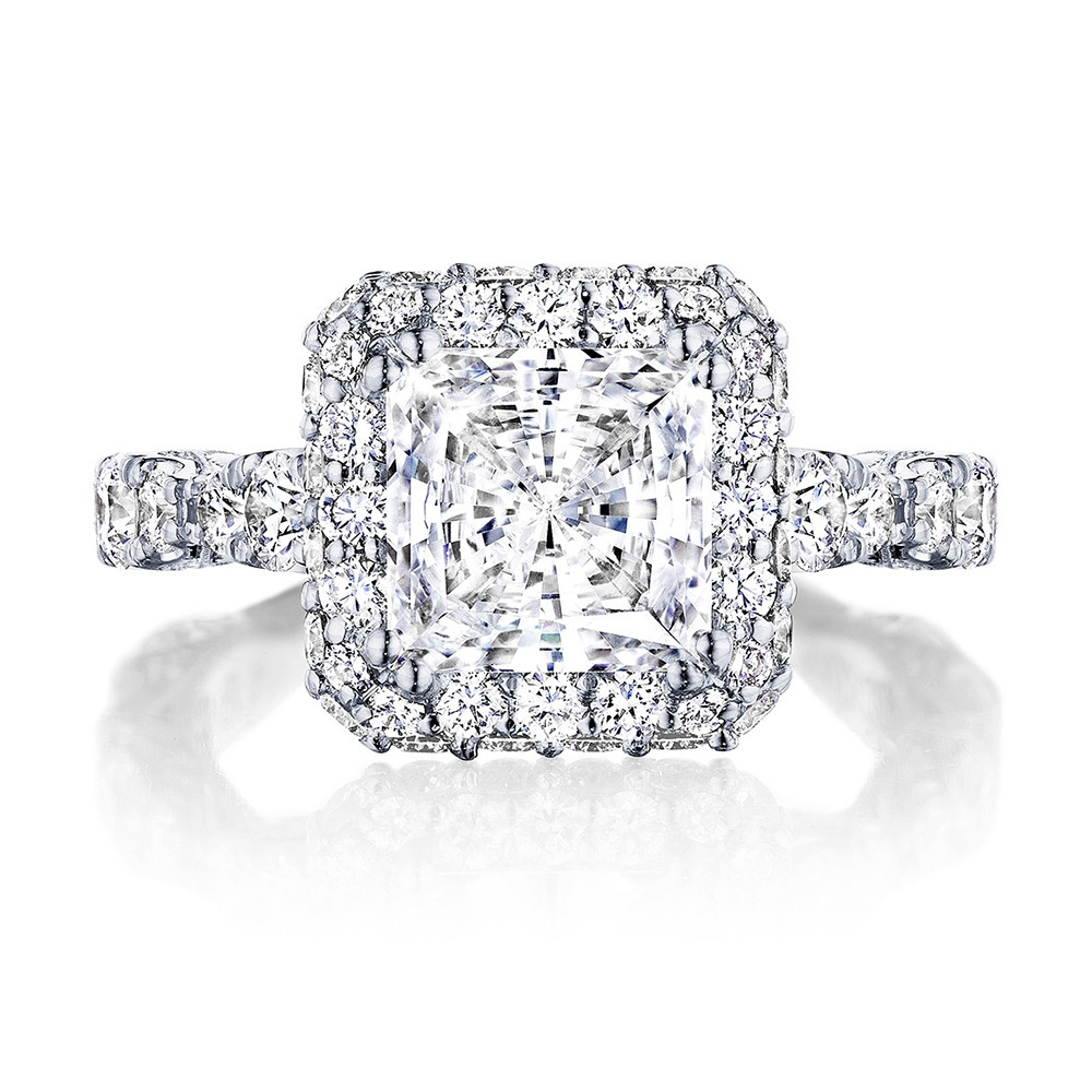 Tacori RoyalT HT2653PR Double Diamond Bloom Princess Cut Engagement Ring Setting 