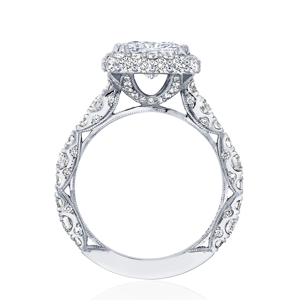 Tacori RoyalT Double Diamond HT2653PR Bloom Princess Cut Engagement Ring Setting 