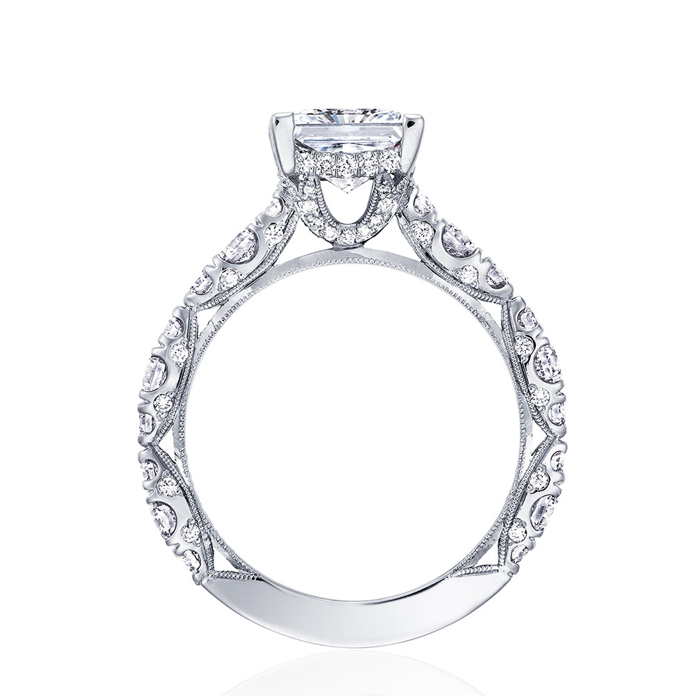 Tacori RoyalT Hidden Bloom HT2654PR Princess Cut Engagement Ring Setting 