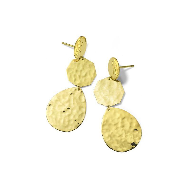 Ippolita Classico Crinkle Dangle Earrings in 18K Gold angle view