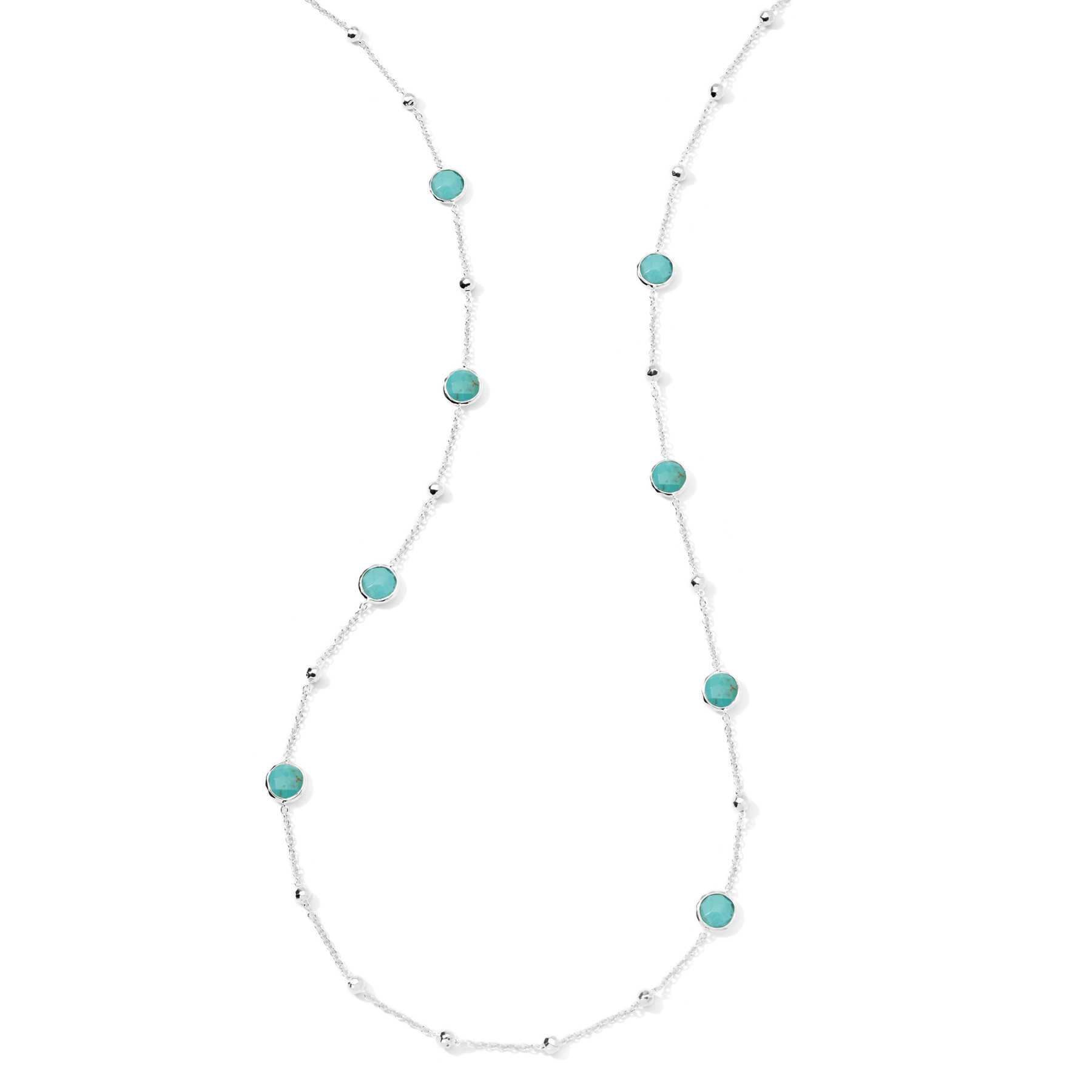 Ippolita Lollipop Turquoise Gemstone Station Necklace in Silver main view