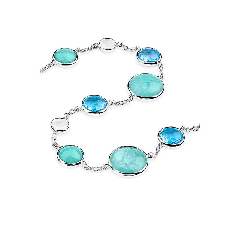 Ippolita Lollipop Lollitini Short Blue Gemstone Necklace in Sterling Silver close up