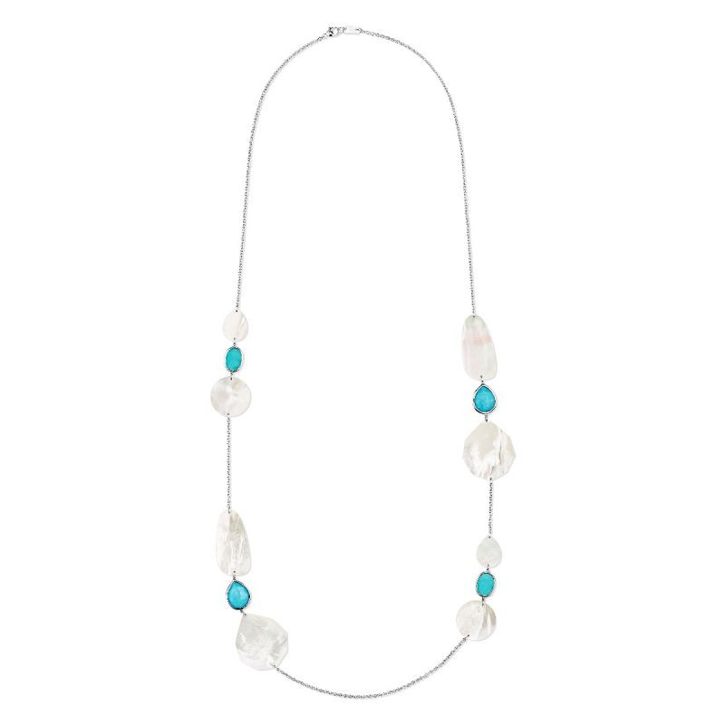 Ippolita Ondine Multi Gemstone Station Necklace in Sterling Silver main view