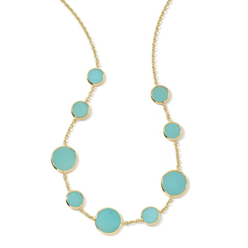 Ippolita Polished Rock Candy Turquoise Necklace in 18K Gold main view