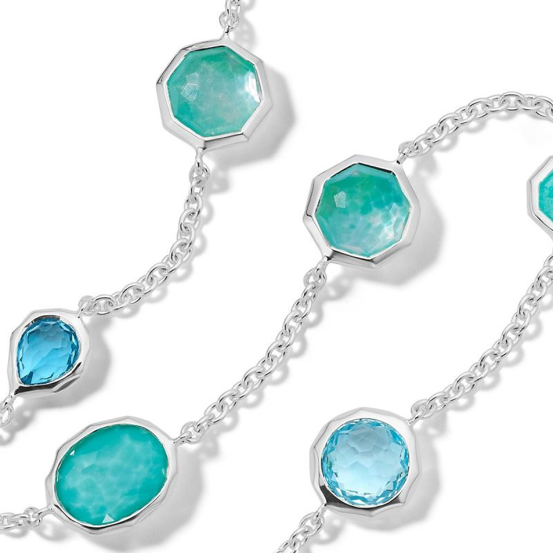 Ippolita Rock Candy Blue Gemstone Necklace in Silver close up
