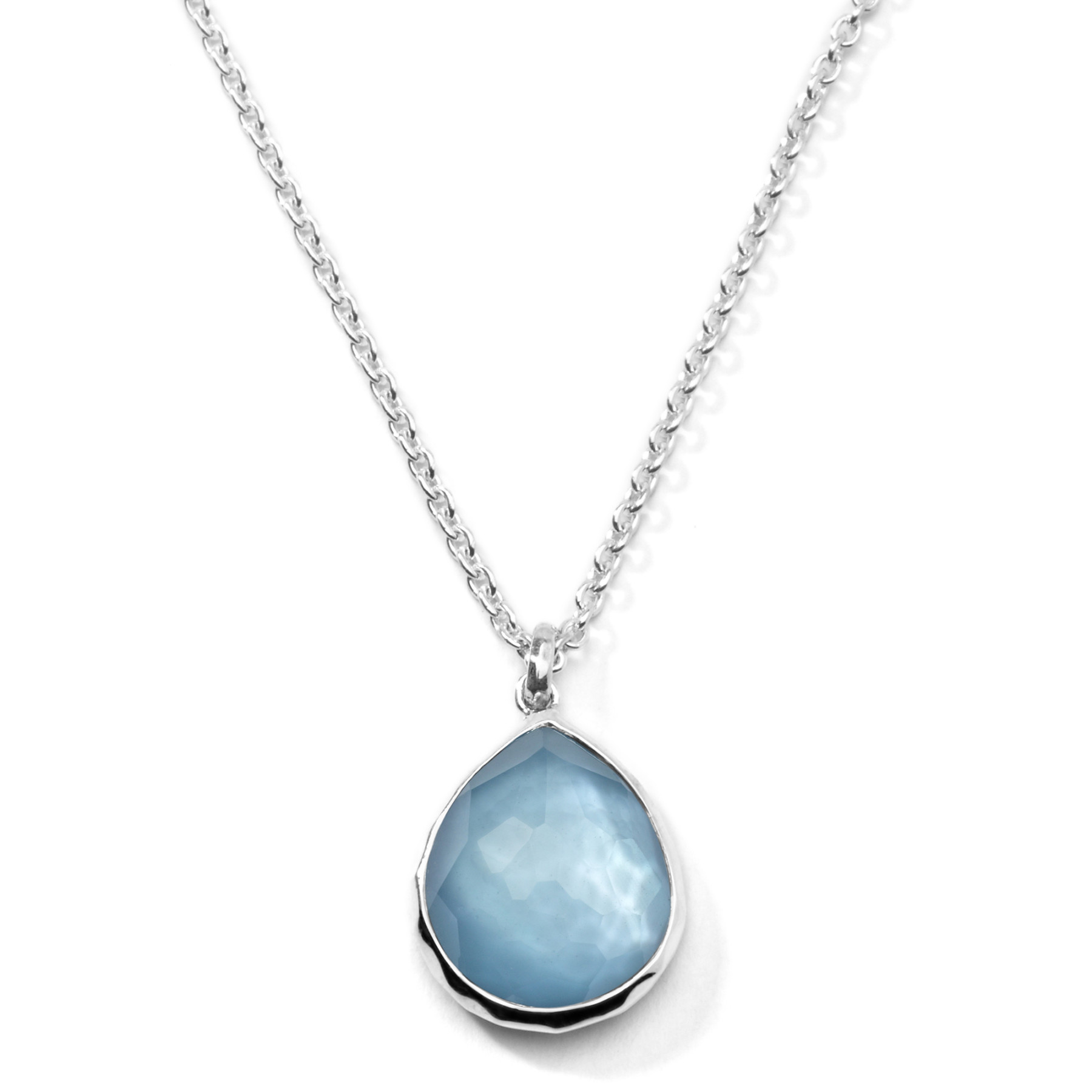 Ippolita 925 Silver Wonderland Blue Gemstone Mini Teardrop Necklace main view