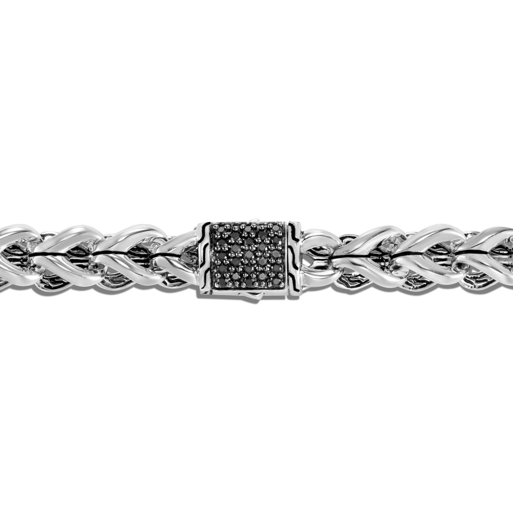 John Hardy Asli Classic Chain Black Sapphire Bracelet in Sterling Silver clasp view