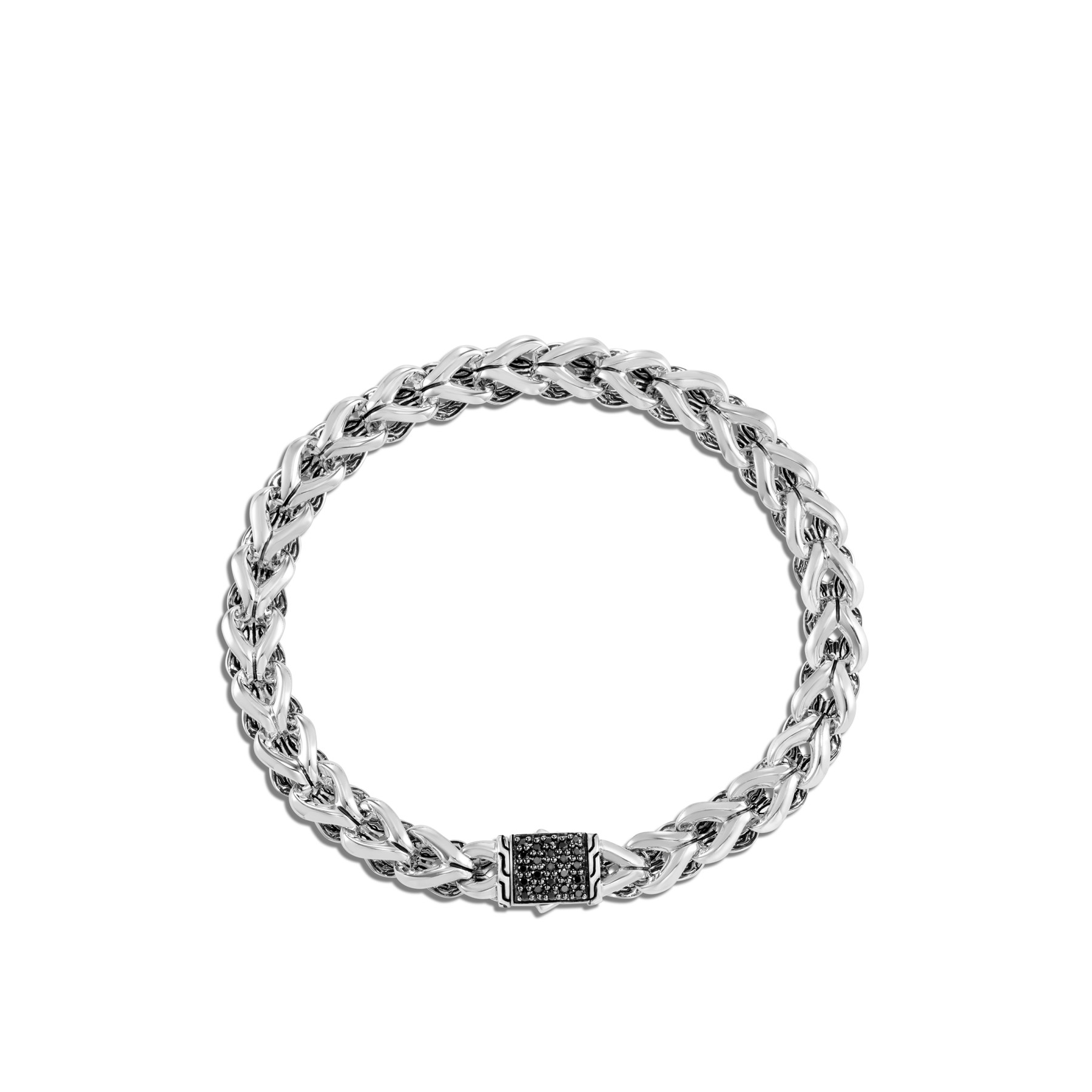 John Hardy Asli Classic Chain Black Sapphire Bracelet in Sterling Silver flat view