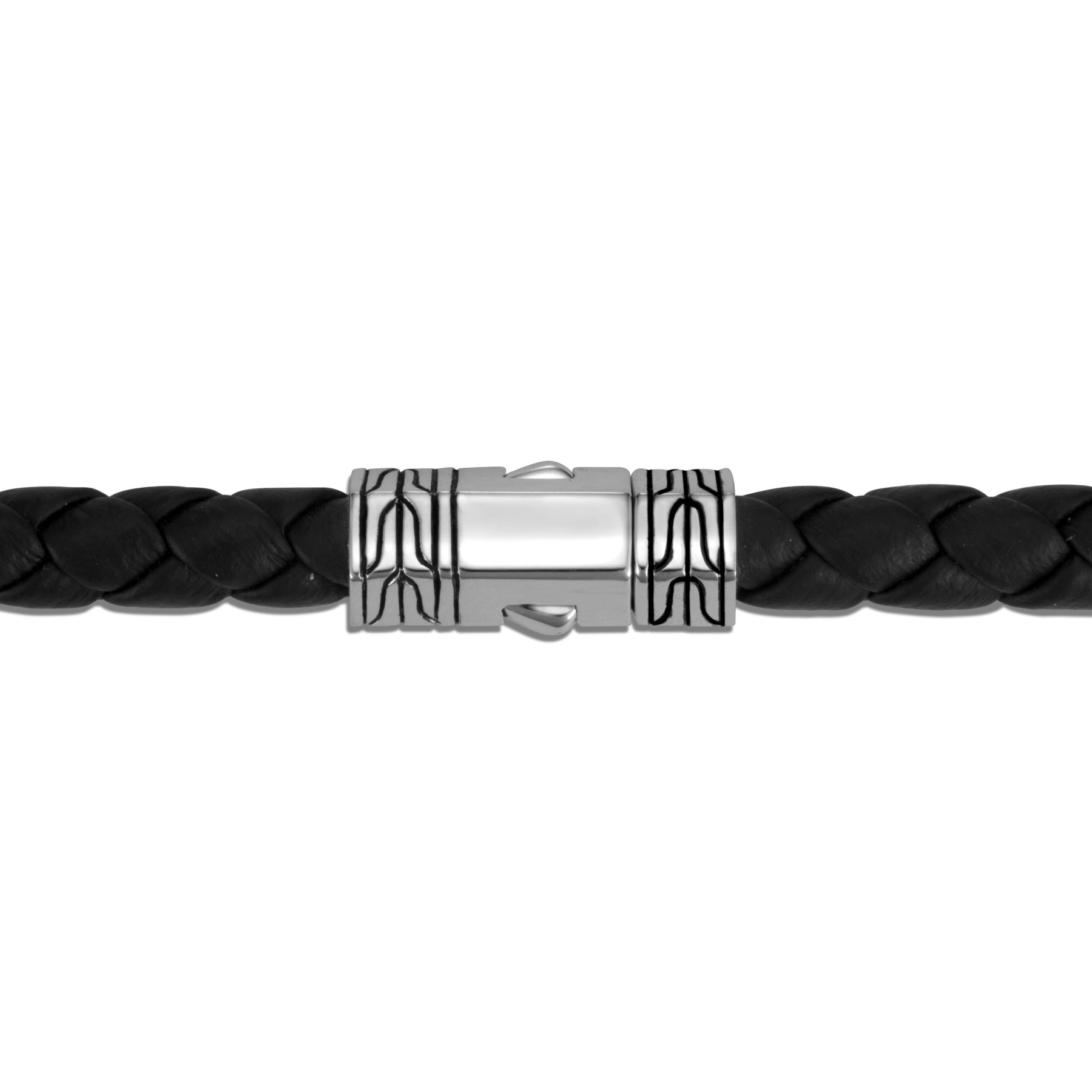 John Hardy Classic Chain Black and Silver Station Bracelet