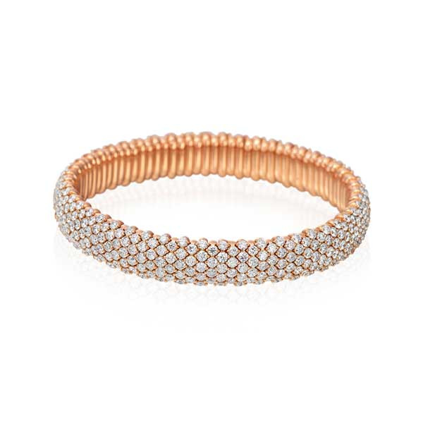 Rose Gold Diamond Flex Bangle Bracelet