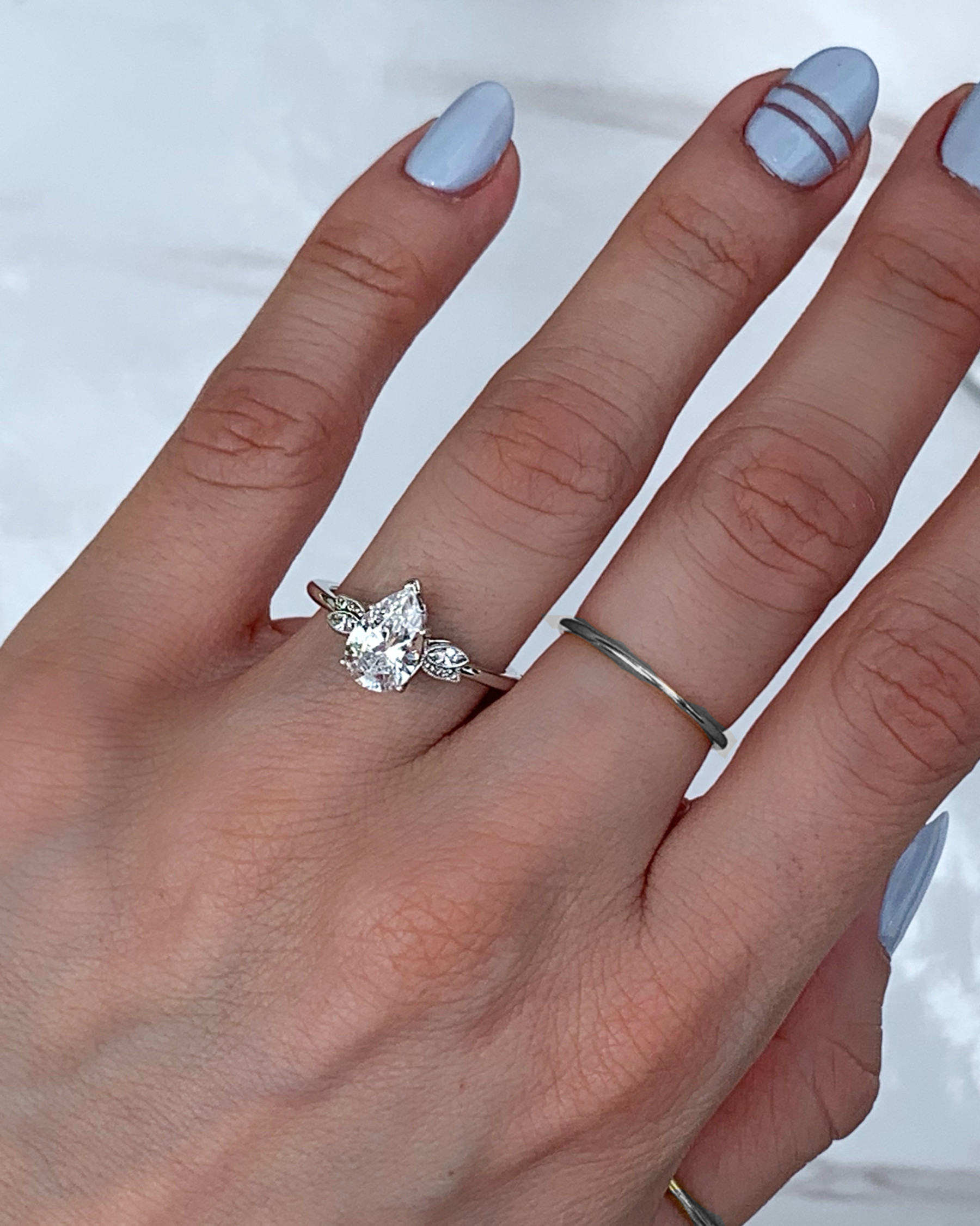 Kirk Kara Pear Diamond Engagement Ring Model