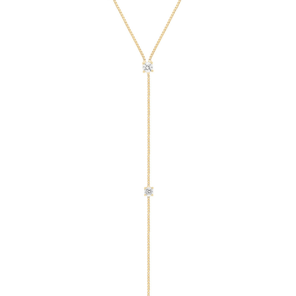 EF Collection Four Diamond Callae Lariat Necklace