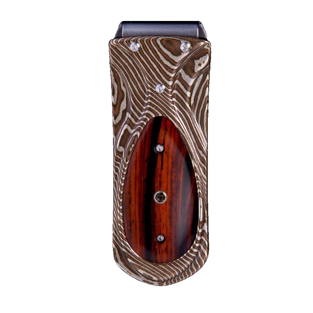 William Henry Zurich Panama Rosewood Cocobolo Money Clip Front View