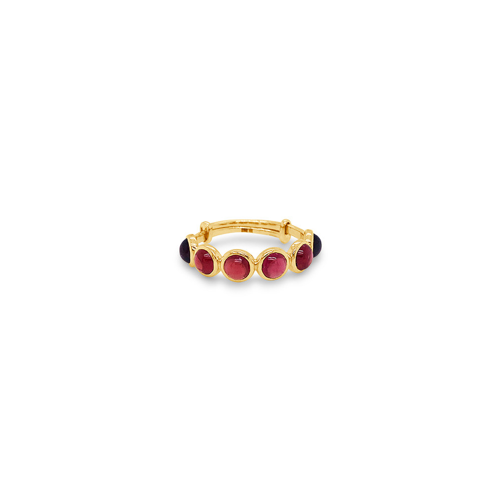 Tresor Mosaico Round Garnet Adjustable Ring 