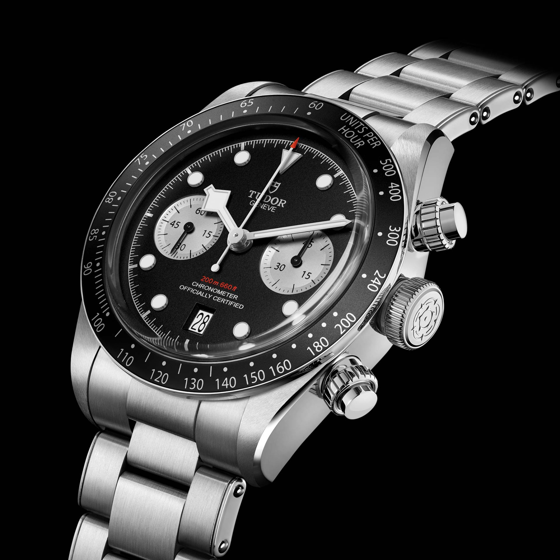 TUDOR Black Bay Chrono with Black Bezel and Black Dial - 41mm M79360N-0001 Watch Front