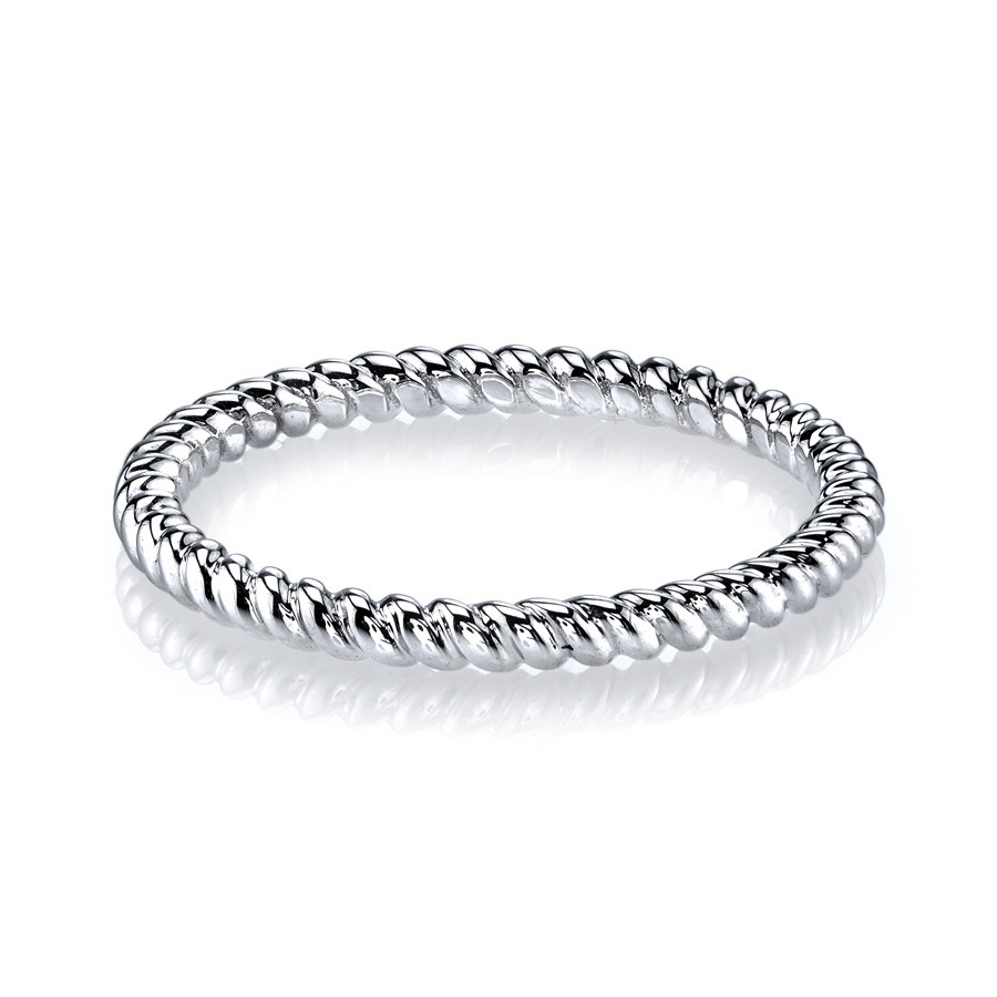 MARS Modern Muses White Gold Twist Stackable Band Ring