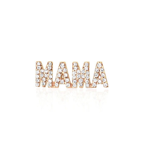 EF Collection Mama Studs in 14K Gold full view