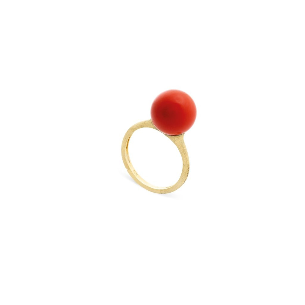 Marco Bicego Africa Boules Coral Ring in 18K Gold