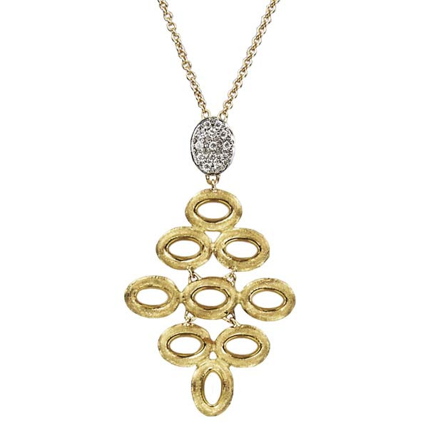 Marco Bicego Siviglia 18kt Yellow Gold Cluster Diamond Pendant Necklace