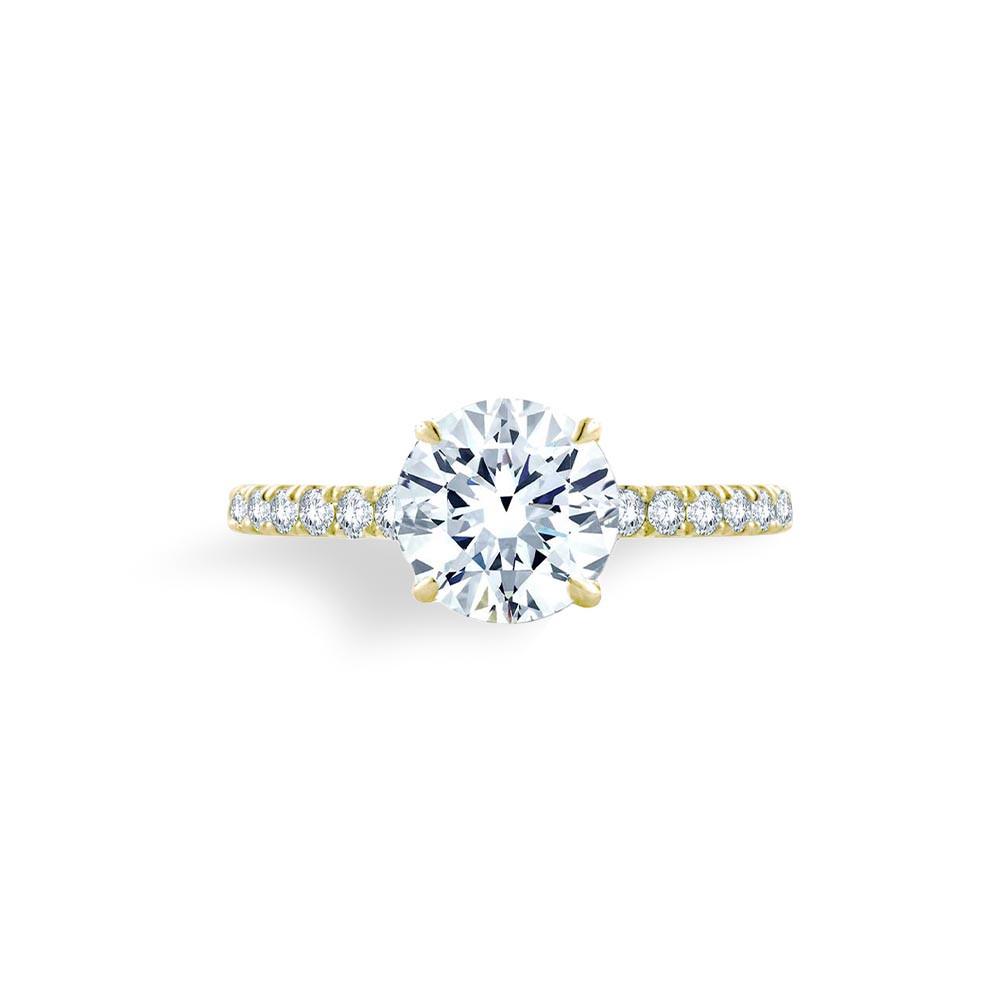 Quilted Thin Engagement Ring - 3 Carat
