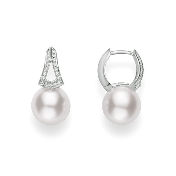 Mikimoto Classic Pearl Diamond Earrings