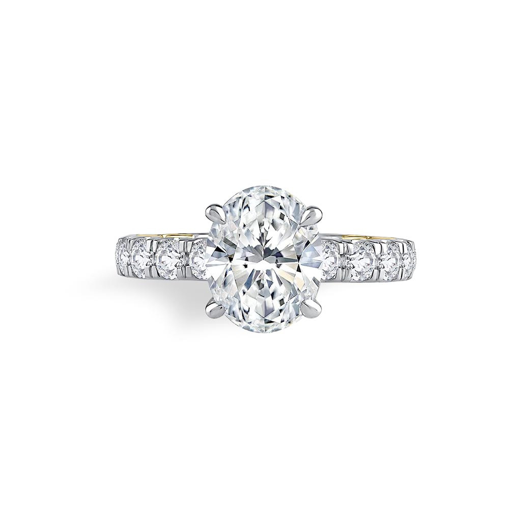 A. JAFFE Round Diamond Contour V Wedding Band Ring 18k White Gold 2 MM | QD  Jewelry