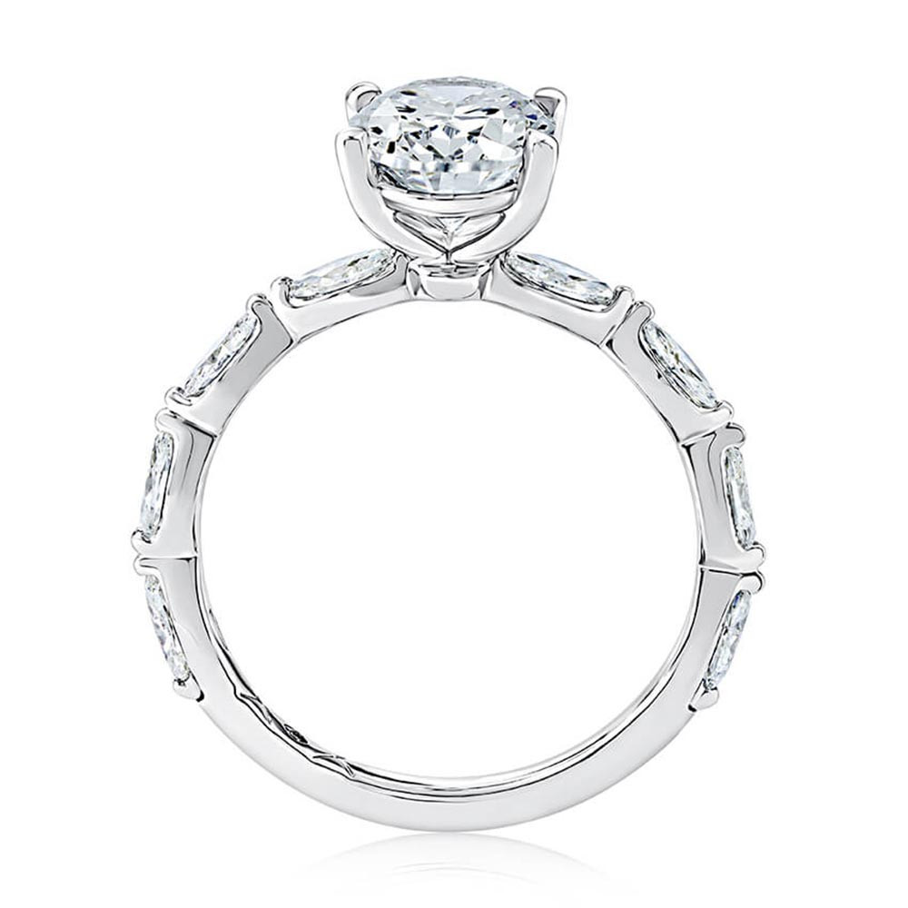 Scalloped Shank Engagement Ring - Profile