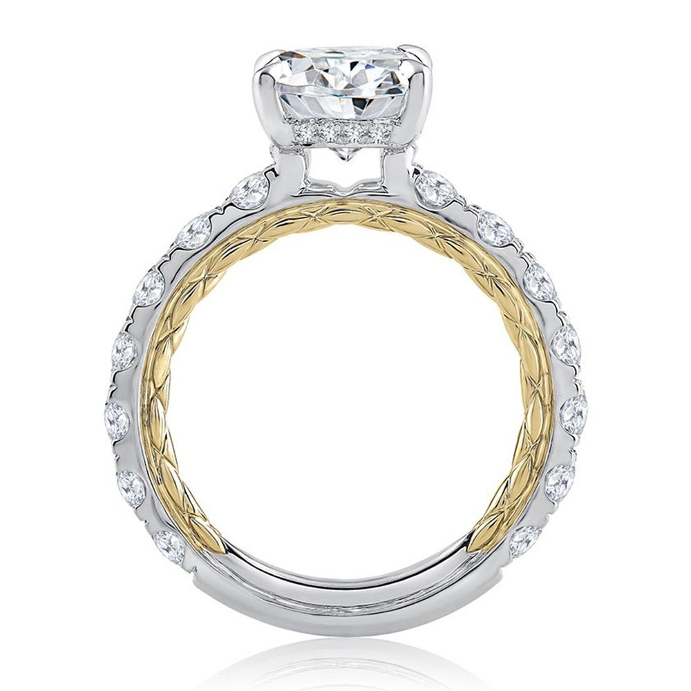 Quilted Thin Engagement Ring - Profile